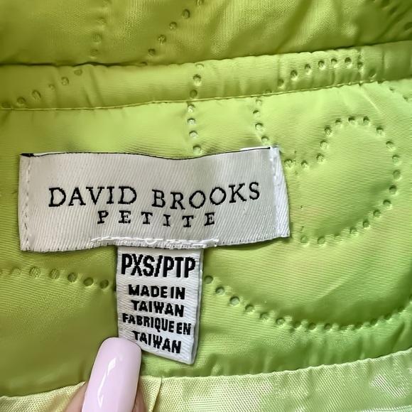 David Brooks W’s PXS Light Green Quilted Jacket Mandarin Collar Button Front - Picture 3 of 10